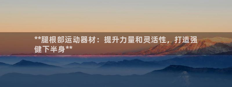 意昂体育3：**腿根部运动器材：提升力量和灵活性，打
